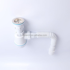 <span class=keywords><strong>Siphon</strong></span> en plastique moderne de vente chaude avec le tuyau <span class=keywords><strong>flexible</strong></span> de 40mm et le piège de bouteille de bassin - Product Image 4