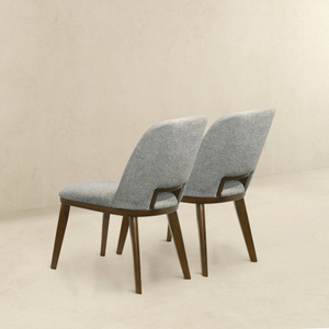 Ensemble de 2 chaises de salle à manger modernes en velours avec base en bois de noyer - Durables et écologiques pour les restaurants et les salles à manger à domicile - Product Image 3