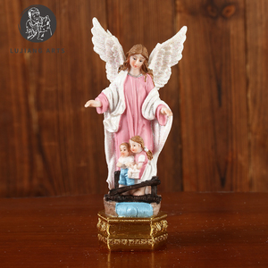 Estatuas de Ángel de 6 pulgadas, escultura de Ángel de resina, decoración de Ángel rosa y azul en la Base, figuritas, regalo religioso - Product Image 5