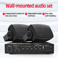 Système de sonorisation PA mono 2 zones, kit de musique d'ambiance, télécommande pour café, restaurant, solution audio commerciale 200W, enceintes murales