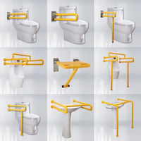 Barre d'appui WC murale en acier inoxydable accessible pour seniors, usage hospitalier, sécurité salle de bain, antidérapante, renforcée, moderne