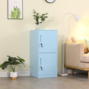 <span class=keywords><strong>Casier</strong></span> de rangement vertical en métal à 2 portes, empilable, dispositif anti-chute, conception verrouillable, compartimenté pour la chambre à coucher - Product Image 2