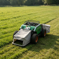 Tondeuse à gazon télécommandée 500 mm, 224 cm³, 9 CV, à quatre roues, avec ramasseur d'herbe pour vergers, jardins et aménagements paysagers