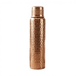 Botella de Agua de Cobre Puro Hecha a Mano de Lujo, Vaso Tradicional Martillado - Product Image 1