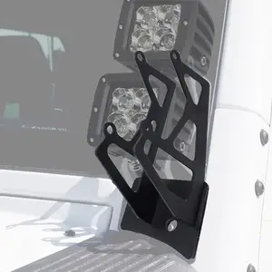 Çelik Metal cam alt köşe menteşe çift LED Spot projektör parantez montaj Jeep Wrangler JK 2007-2018 için