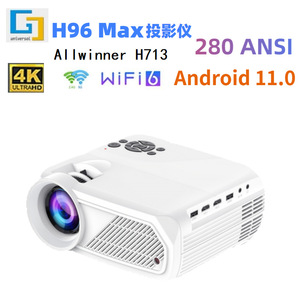 H96 Max PJ-X6 portatile Smart proiettore Android 11 <span class=keywords><strong>HD</strong></span> 4K Mini <span class=keywords><strong>LED</strong></span>/Laser 1080p risoluzione BT5.4 batteria opzionale commercio estero - Product Image 2