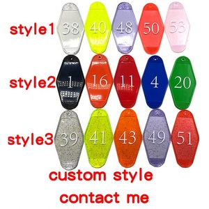 Custom Logo Color Material Promotional Blank Plastic Retro <b>Vintage</b> Motel Room Hotel Keychain with 52 Colors Gold/Silver <b>Key</b> Ring - Product Image 4