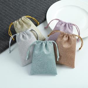 Bolsas de Regalo con Cordón de Tela Brillante Plateada y Dorada Personalizadas al por Mayor, Estuches para Joyería, Bolsas de Embalaje para Accesorios - Product Image 2
