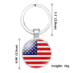 Llavero con colgante y bisel de cristal para bandera nacional de 287 Países, regalo de promoción de recuerdo - Product Image 3