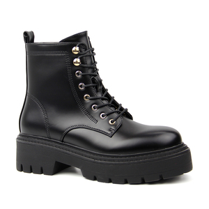 Winter Women Designer Pu <strong>Zip</strong> <strong>up</strong> Leather Shoes Bottes Ladies Leather Platform <strong>Boots</strong> - Product Image 5