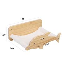 Nid de chat en velours hamac de chat en bois massif lit de chat mural suspendu