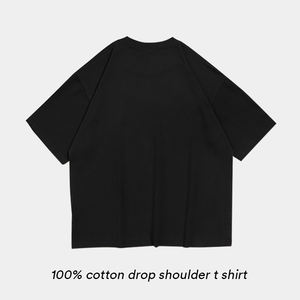 Camiseta de peso pesado con hombros caídos de 240 GSM de alta calidad, ropa de calle personalizada de algodón pesado en blanco de lujo, camiseta de gran tamaño para hombre - Product Image 3