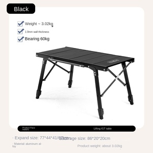 Modern Liftable Outdoor Folding Table for Picnic <b>BBQ</b> <b>Camping</b>-Portable Outdoor Furniture - Product Image 2