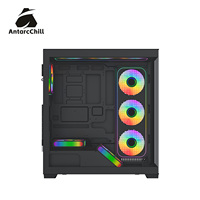 AntarcChill Black Full Tower Sea View Chassis Top Bottom Separation 360 Water Cooling E-ATX ATX MATX ITX