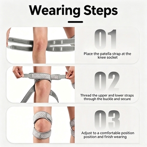 Genouillère de protection professionnelle réglable et personnalisable, souple et respirante, avec coussinets en polyester et coton, pour le sport et la protection de la rotule - Product Image 5
