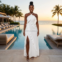 Robe moulante décontractée et élégante en polyester, dernière collection, imprimé ethnique africain, sexy et tendance, à bretelles, pour la saison printanière