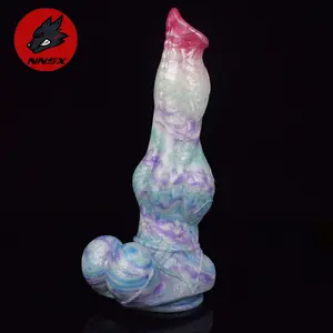 Nnsx Nieuwe Ontwerp 11.6 Inch Grote Knoop Dildo Mooie Kleur Silicium Enorme Hond Penis Dildo Met Sucker - Product Image 1