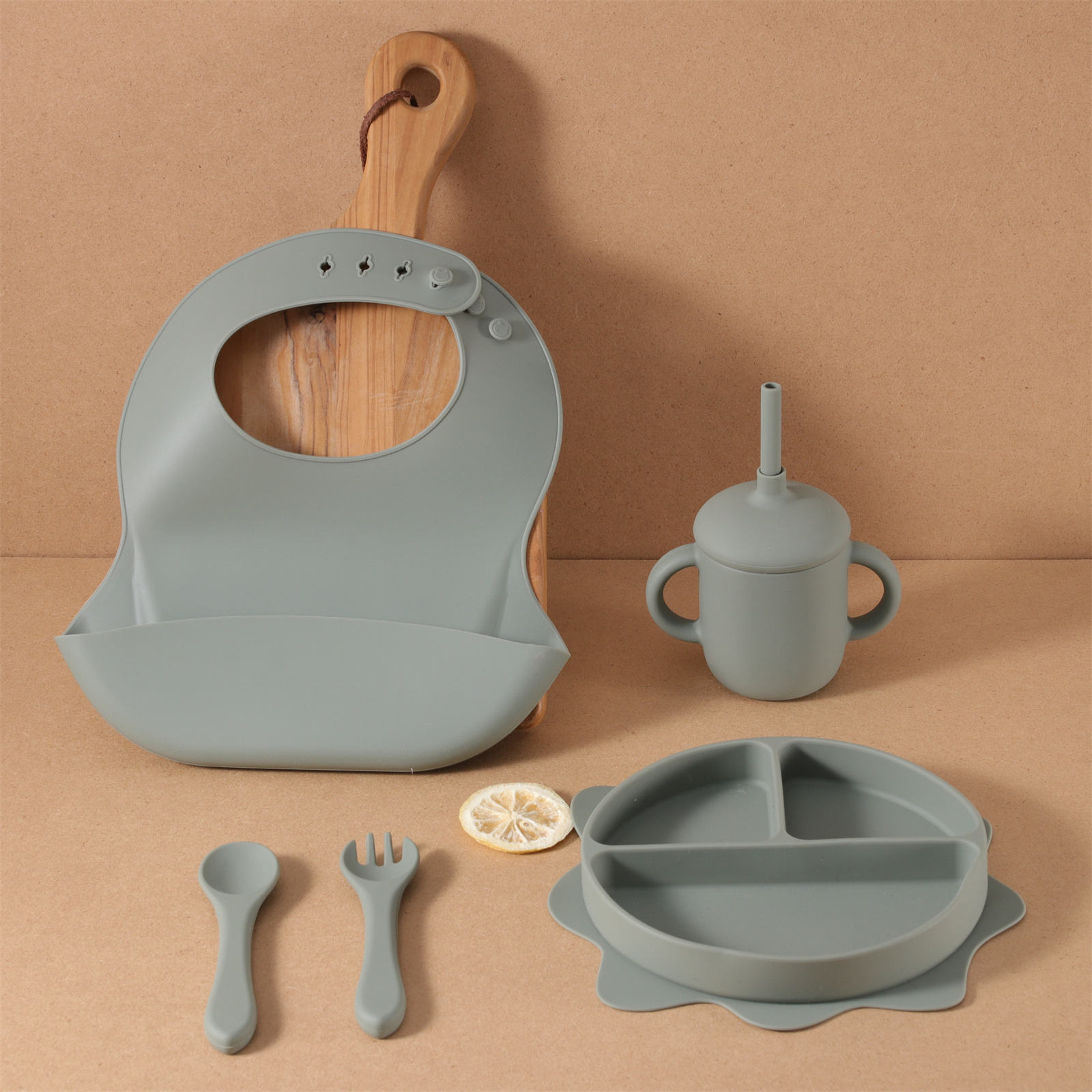 sun plate set | sage