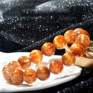 <span class=keywords><strong>Bracelet</strong></span> en cuivre naturel <span class=keywords><strong>brésilien</strong></span>, 12mm, de haute qualité, en cuivre oeil de chat en cuivre rutilé, pour hommes et femmes, cristal de richesse - Product Image 2