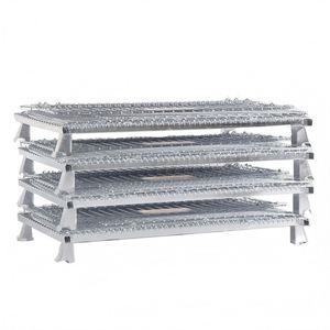 1000KG galvanisé pliable pliant métal stockage grillage conteneur Durable solide logistique équipement pour le stockage de cargaison - Product Image 6