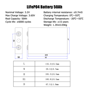 EVE LF50K 3.2V 50Ah <b>Battery</b> Prismatic LFP Rechargeable <b>Battery</b> Cells DIY 12V 24V <b>48V</b> Solar Energy Storage Pack - Product Image 4