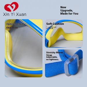 Lunettes de natation professionnelles pour enfants à large champ de vision HD avec grande monture, verres PC anti-buée et anti-UV, étanches, et joint en silicone - Product Image 2