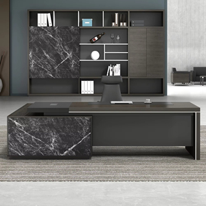 Bền màu đen hiện đại Thiết kế sang trọng văn phòng điều hành Bàn bởi Trung Quốc Nhà cung cấp hình chữ nhật Ông Chủ bàn - Product Image 2