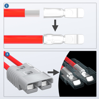 Connecteur d'alimentation de batterie à connexion rapide 600v résistant à la chaleur 2 broches 175A connecteur de batterie à courant élevé pour fil 1/0 AWG