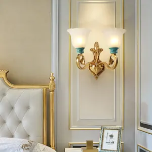 Lámpara de pared de latón, cristal, Uplight, decorativa, para Hotel, cabecera, foco montado en la pared, pasillo