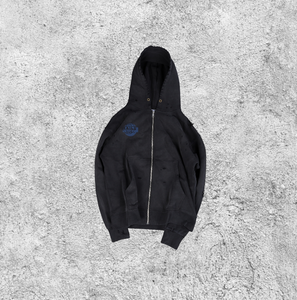 Ropa de calle Vintage Stone Washed Fleece Hoodies Heavyweight 420gsm Cotton Cropped Zip Up Boxy Fit Sudadera con capucha desgastada para hombres - Product Image 4