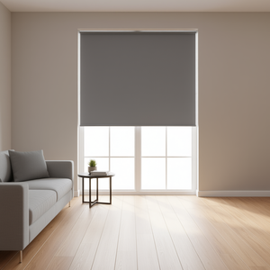 Persiana enrollable 31.5"x90.6" gris opaca, diseño moderno para ventana francesa, material textil, control por cuerda. - Product Image 2