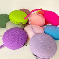 Pochette porte-monnaie carrée en silicone personnalisée en gros, étui porte-sucette en silicone avec LOGO personnalisé