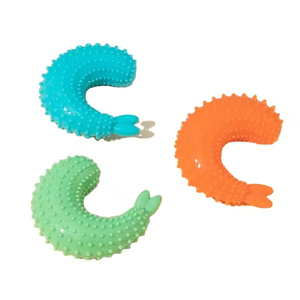TPR Rubber Pet Toy in Hot Dog and Fried <b>Shrimp</b> Shapes Bite-Resistant Grinding Teeth Squeaky Interactive Nibble Toy - Product Image 1
