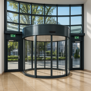 <span class=keywords><strong>Porte</strong></span> <span class=keywords><strong>de</strong></span> garage coulissante <span class=keywords><strong>automatique</strong></span> en aluminium courbé avec fonction coupe-vent pour usage extérieur, hôtels, centres commerciaux, halls, électrique - Product Image 4