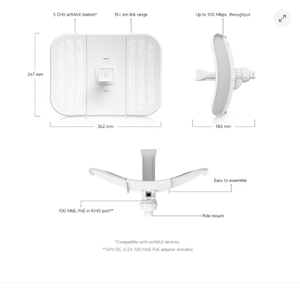 Ubiquiti LBE-M5-23 AirMAX LiteBeam M5 5GHz 23dBi Pont CPE <span class=keywords><strong>sans</strong></span> <span class=keywords><strong>fil</strong></span> extérieur - Product Image 6
