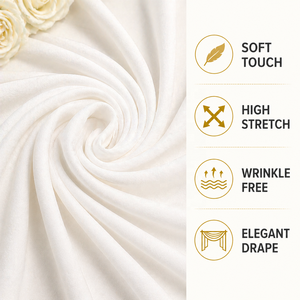 Tessuto Elasticizzato in Seta di Latte per Tende a Rullo, Drappeggio in Spandex Bianco, Rosso, Rosa, Bordeaux, Nero, Blu per Decorazioni di Matrimoni ed Eventi - Product Image 3