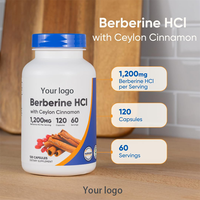 Complément alimentaire naturel en marque privée OEM, capsules de chlorhydrate de berbérine 1000 mg avec extrait de melon amer et d'herbes, 2 capsules par jour pour hommes
