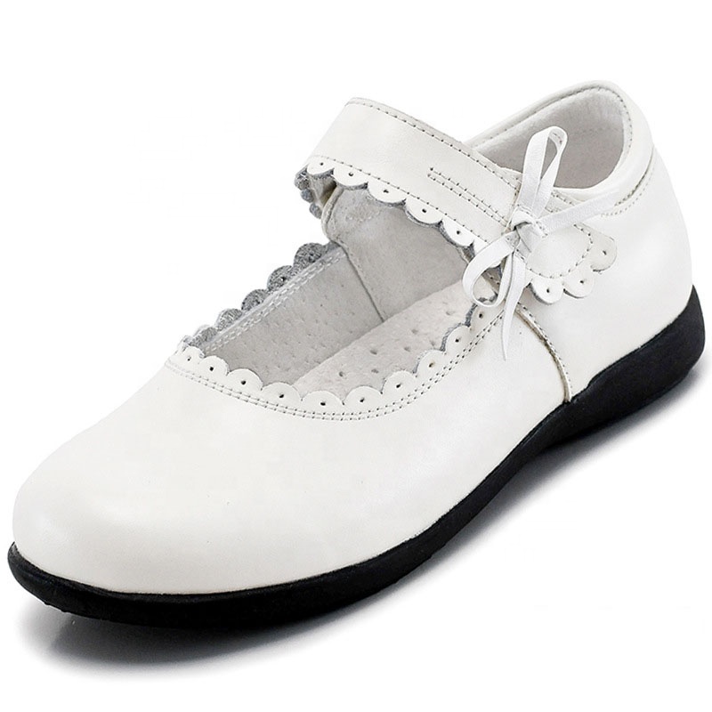 Wholesale customized children casual dress black school shoe for kids girls and boys