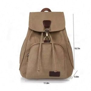 Sac à dos d'extérieur pour adolescent en coton, sac à dos antivol en toile tendance, cartable rétro - Product Image 2