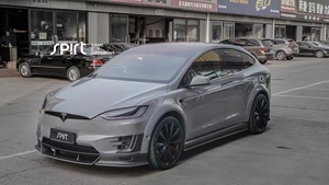 Piezas de Automóvil para Tesla Model X, Kit de Carrocería Estilo <span class=keywords><strong>Tocar</strong></span> de Fibra de Carbono, Estilo TP, Alerón Delantero, Faldones Laterales, Cejas para Ruedas, Difusor Trasero - Product Image 3