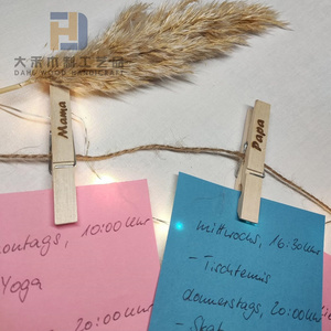 Pinces à linge en bois gravées au laser à motif personnalisé pince en bois <span class=keywords><strong>color</strong></span>é ou naturel pour décor d'affichage de photos bricolage - Product Image 5