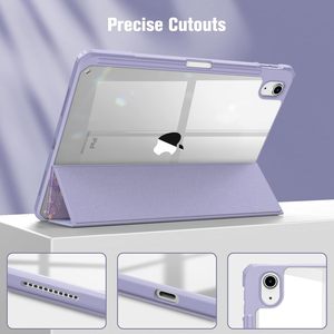 Étui à Trois Volets pour <span class=keywords><strong>iPad</strong></span> (A16) 11e Génération 11 Pouces (2025) & <span class=keywords><strong>iPad</strong></span> 10e 10,9 Pouces (2022) Housse de Protection pour <span class=keywords><strong>iPad</strong></span> en Acrylique <span class=keywords><strong>Marbre</strong></span> Lilas - Product Image 3