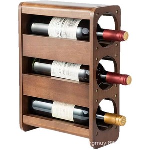 Wooden Desktop Wine <b>Rack</b> 3 Floors Minimalist Design For Home <b>Kitchen</b> Storage - Product Image 1
