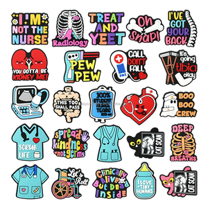 Drôle Hôpital Travailleurs Médicaux Médecin Infirmière <span class=keywords><strong>Chaussures</strong></span> Charme Promotion Cadeau Signes Médicaux Amusant En Caoutchouc Chaussure Décoration Sabot <span class=keywords><strong>Chaussures</strong></span> Charmes - Product Image 1