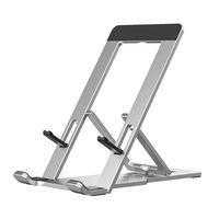 Nouveau support de téléphone portable pliable en alliage d'aluminium pour bureau, support de tablette, stock d'usine