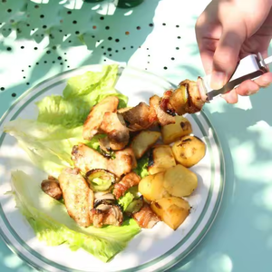 Pinchos de parrilla de acero inoxidable Pinchos de metal planos Pinchos de parrilla deslizante <span class=keywords><strong>Kebab</strong></span> - Product Image 6