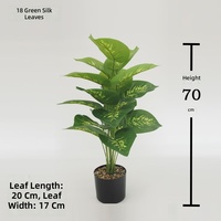 Plantes Artificielles 18 Têtes Aglaonema Style Nordique Bonsaï Décoratif Plastique Feuilles Réalistes Haute Simulation Intérieur Vente en Gros
