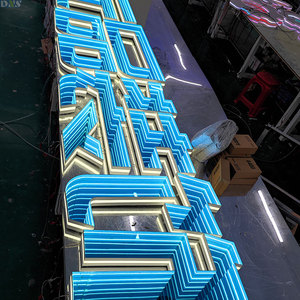 Lettres de miroir infinies 3D personnalisées en LED, enseignes de bureau, enseignes publicitaires, acrylique lumineux avec rail arrière, étanche IP65 - Product Image 4