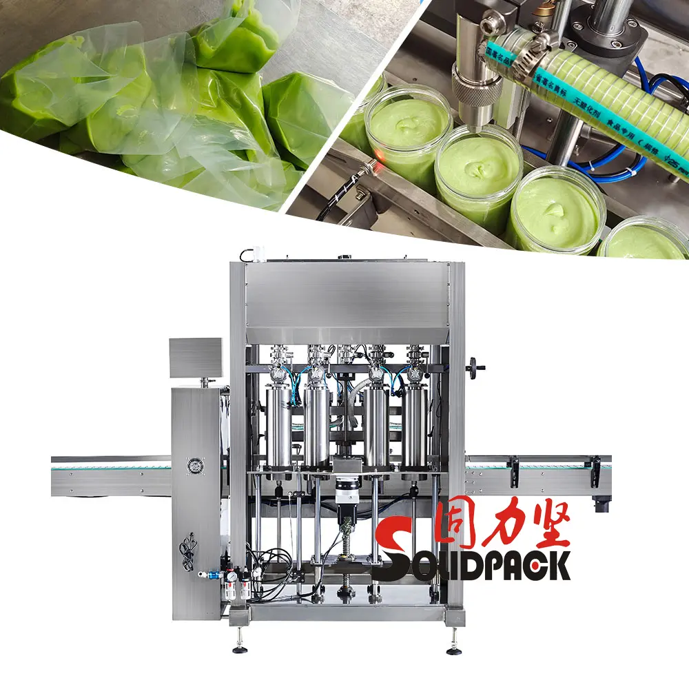 Garrafa de enchimento automático para molho, máquina de enchimento automático de garrafas salsa mojo verde chamichurri matcha com mistura