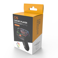 Xlintek C15 araba BT5.0 verici kablosuz Mp3 çalar Handsfree ses alıcısı ortam ışığı FM verici tip-c hızlı şarj